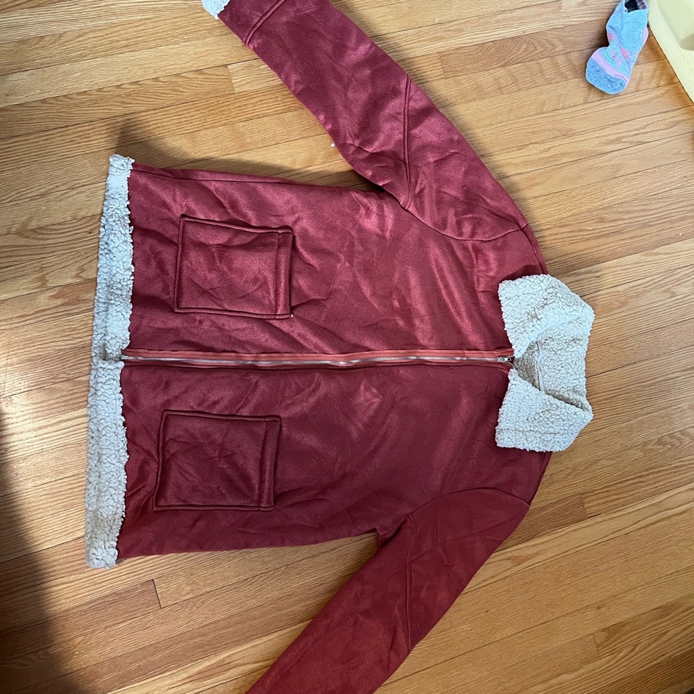 Red Sherpa-Lined Jacket